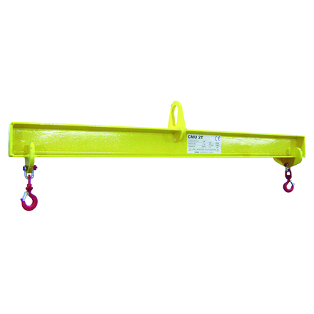 Palonnier monopoutre fixe 2 t portée 2m avec manilles + crochets LEVAC - 6055B02