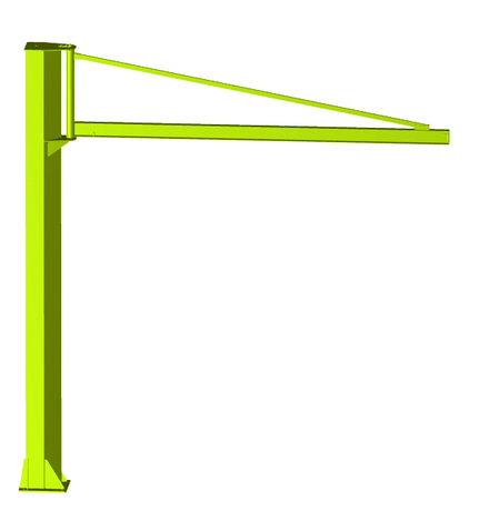 Potence sur fût h.s.f. 3 m cmu 250 kg portée 4 m triangulée rotation 270° LEVAC - 6127BT04