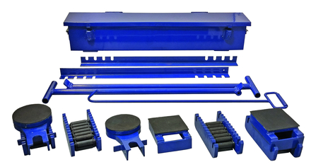 Coffret 20000 kg comprenant 4 rouleurs + 2 plateaux tournants timons et cales LEVAC - 6129A
