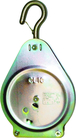 Poulie clic cmu 100 kg zing. réa nylon d.220 mm ext. p/corde d.20 a 26 mm LEVAC - 7010A2