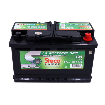 Batterie 12v 80ah 800a 315x175x190 gamme agm-vrla stecopower - 104