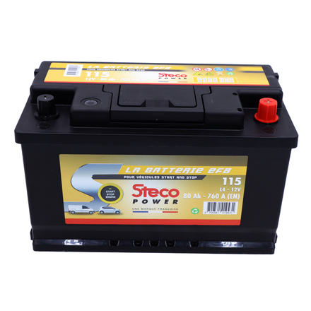Batterie 12V 80Ah 760A 315x175x190 système start&stop stecopower - 115