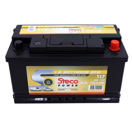 Batterie 12V 78Ah 750A 315x175x175 système start&stop stecopower - 117