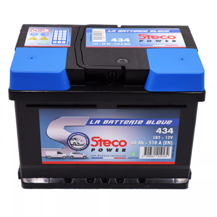 Batterie 12V 60Ah 510A 242x175x175 mm stecopower - 434