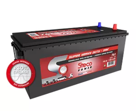 Batterie 12V 190Ah 1100A 512x223x220 mm Super Heavy Duty SMF STECOPOWER - 761