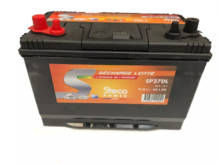 Batterie 12V 95 Ah (20h) 302x172x220 mm décharge lente stecopower - sp27dl