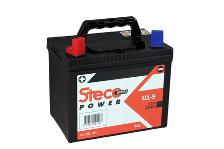 Batterie SLA 12V 23Ah 250A Polarité DROITE 195x130x183 Gamme POWERSPORT STECO Motoculture - U19SLA-D