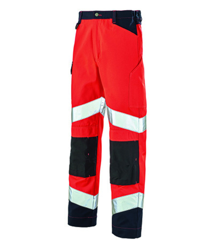 PANTALON FLUO TECH ROUGE FLUO / DARK BLUE HAUTE VISIBILITE CEPOVETT - 22-9082-8267-2098
