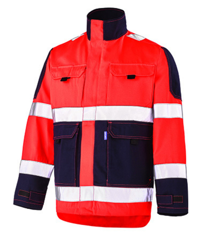 BLOUSON FLUO TECH ROUGE FLUO / DARK BLUE HAUTE VISIBILITE CEPOVETT - 22-9282-8267-2098