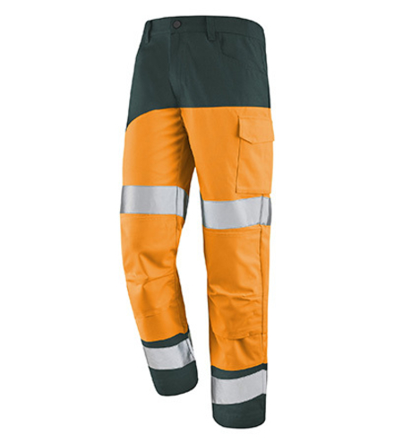 PANTALON POCHES GENOUX FLUO SAFE XP ORANGE FLUO / VERT US CEPOVETT - 22-9B87-9570-403