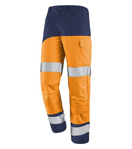 PANTALON POCHES GENOUX FLUO SAFE XP ORANGE FLUO / MARINE CEPOVETT - 22-9B87-9570-404