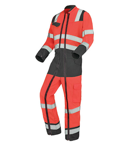 COMBINAISON 2 ZIP FLUO SAFE XP ROUGE FLUO / GRIS CONVOY CEPOVETT - 22-9J86-9570-1995