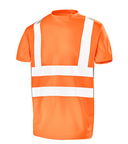 TEE-SHIRT MANCHES COURTES FLUO BASE 2 ORANGE FLUO CEPOVETT - 22-T089-BT-400
