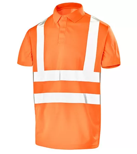 POLO MANCHES COURTES FLUO BASE 2 ORANGE FLUO CEPOVETT - 22-T090-BT-400