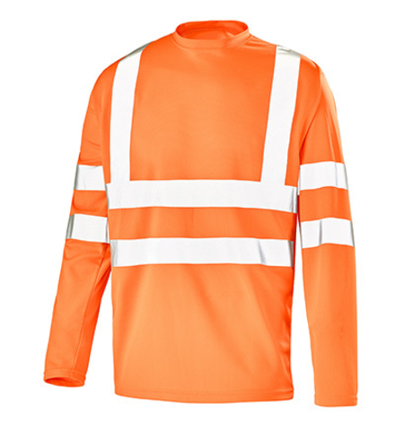 TEE-SHIRT MANCHES LONGUES FLUO BASE 2 ORANGE FLUO CEPOVETT - 22-T539-400