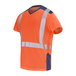 T-SHIRT SIROCCO MANCHES COURTES ORANGE FLUO / BLEU MARINE - CEPOVETT - 22-9T84PI-404