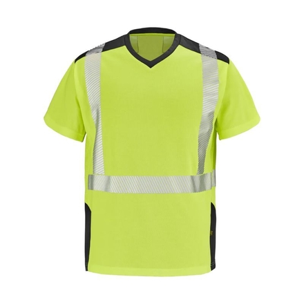 T-SHIRT SIROCCO MANCHES COURTES JAUNE FLUO / NOIR - CEPOVETT - 22-9T84PI-750