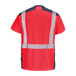 T-SHIRT SIROCCO MANCHES COURTES ROUGE FLUO / BLEU MARINE - CEPOVETT - 22-9T84PI-2002