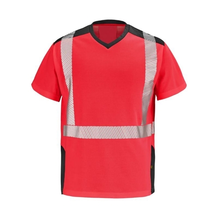 T-SHIRT SIROCCO MANCHES COURTES ROUGE FLUO / NOIR - CEPOVETT - 22-9T84PI-2054