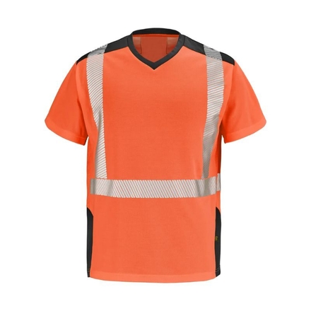 T-SHIRT SIROCCO MANCHES COURTES ORANGE FLUO / NOIR - CEPOVETT - 22-9T84PI-2073