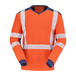 T-SHIRT BARANNI MANCHES LONGUES ORANGE FLUO / BLEU MARINE - CEPOVETT - 22-9T85PI-404