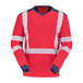T-SHIRT BARANNI MANCHES LONGUES ROUGE FLUO / BLEU MARINE - CEPOVETT - 22-9T85PI-2002