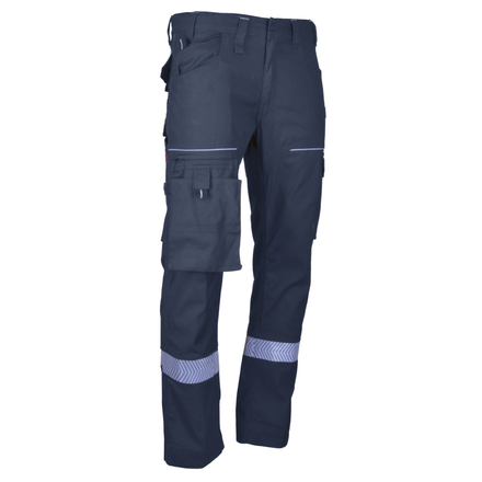 Pantalon homme multipoches bande rétro ELEVATEUR BLEU NUIT - LMA LEBEURRE - 1702