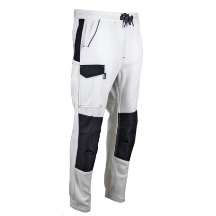 Pantalon molleton taille élastiquée GOUACHE BLANC GRIS - LMA LEBEURRE - 1744