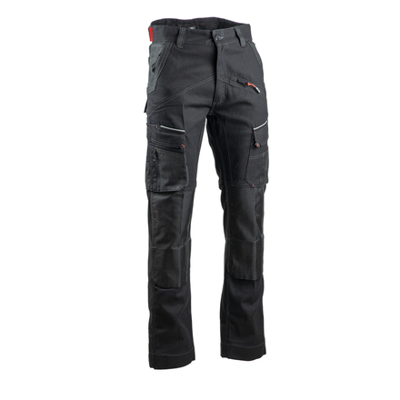 Pantalon multipoches stretch + poches genoux CORTEX NOIR - LMA LEBEURRE - 1783