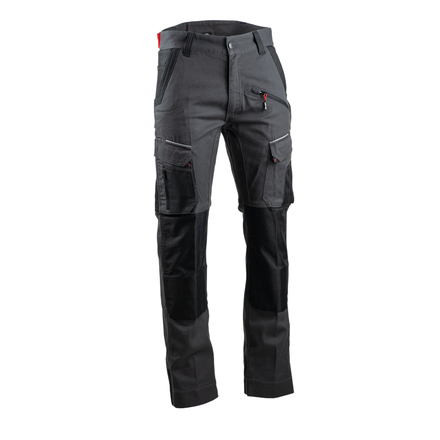 Pantalon multipoches stretch + poches genoux COSMOS GRIS NOIR - LMA LEBEURRE - 1806