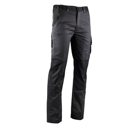Pantalon bicolore stretch poches genoux VULCAIN GRIS F NOIR - LMA LEBEURRE - 1813