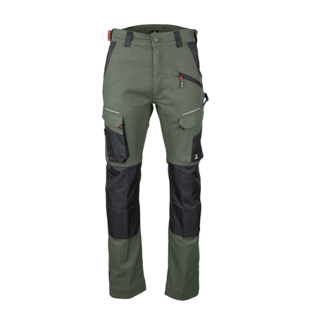 Pantalon multipoches stretch + poches genoux MEMORY KAKI NOIR - LMA LEBEURRE - 1861