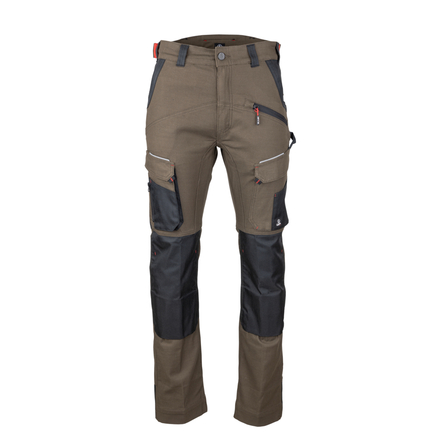 Pantalon multipoches stretch + poches genoux SONIQUE MARRON NOIR - LMA LEBEURRE - 1871
