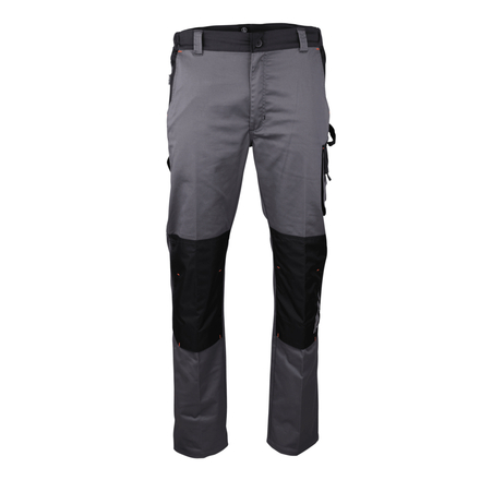 Pantalon bicolore stretch poches genoux ARION GRIS ACIER - LMA LEBEURRE - 1890