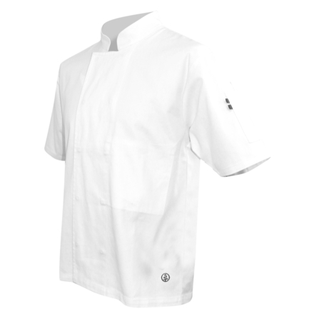 Veste cuisinier manches longues pressions cachées MERLAN Blanc - LMA LEBEURRE - 2139