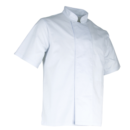Veste cuisinier MC pressions cachées AUBERGINE BLANC - LMA LEBEURRE - 2175