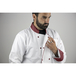 Veste cuisine manches longues parements - double pressions MEDAILLON C1 BLANC BORDEAUX - LMA LEBEURRE - 2299