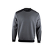 Sweat col rond bicolore BUCAREST GRIS CHARCOAL NOIR - LMA LEBEURRE - 8093