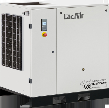 Compresseur à vis vx 20s - 132,9 m³/h - bloc vis encapsulé, lubrifié - moteur 20 cv/15 kw LACME - 469219