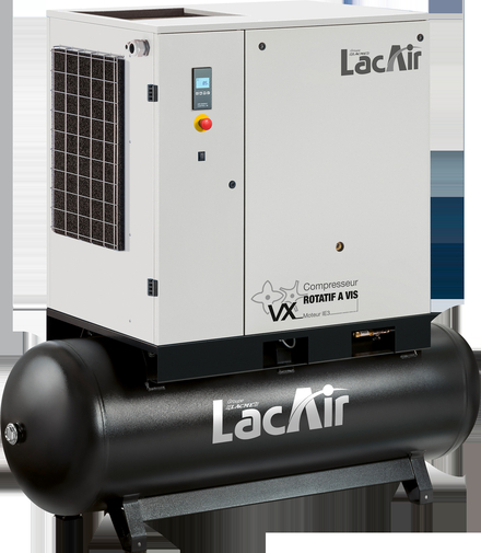 Compresseur à vis vx25/500 lt - 155,3 m³/h - bloc vis encapsulé, lubrifié - moteur 25 cv/18,5 kw LACME - 469525