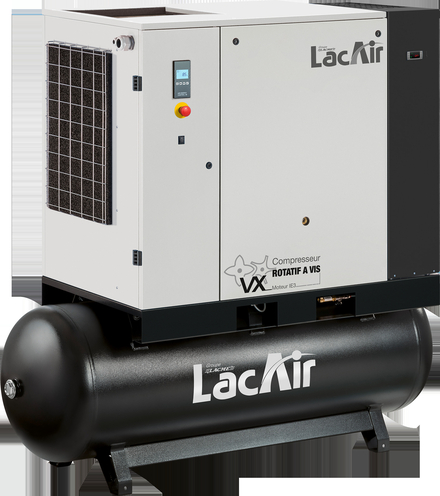 Centrale à vis vx25/500 sc - 155,4 m³/h - bloc vis endurance, lubrifié - moteur 25 cv/18,5 kw LACME - 469825