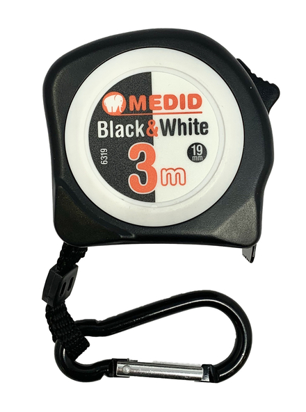 Mètre à ruban blanc Black & White 3m 19mm MEDID - 6319