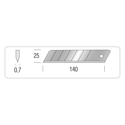 Conf 10 lames prof. 25x0 7mm METRICA - 49048