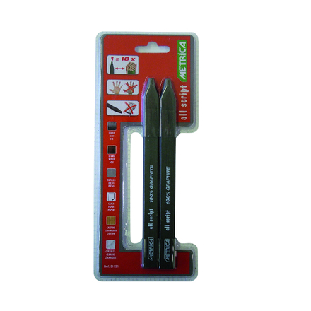 Blister 2pcs crayons 100% graphite METRICA - 51151