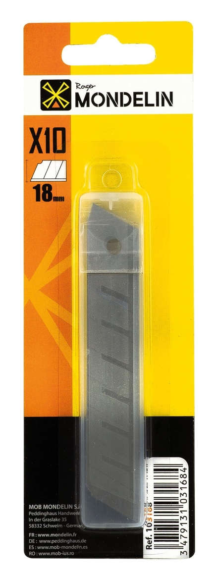 BOITE 10 LAMES CUTTER18 0,6 REF.103038 & 103068 MONDELIN - 103168