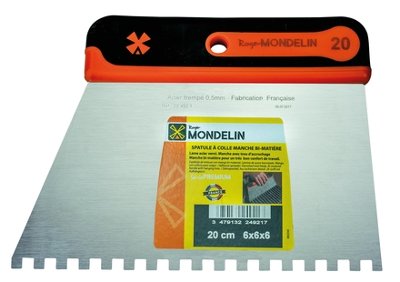 SPATULE 20CM DENTS CARRES6X6X6 MANCHE BI MAT SOFT MONDELIN - 224921