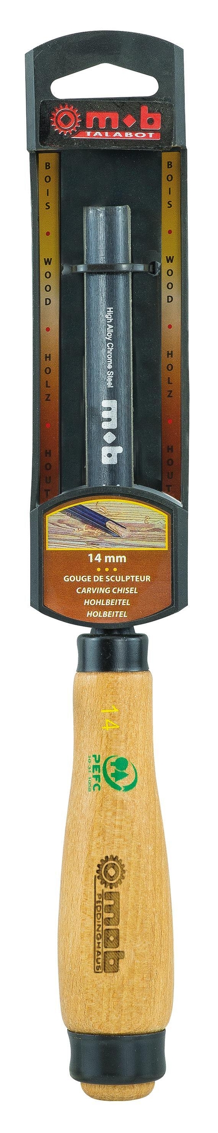 GOUGE SCULPTEUR MANCHE BOIS SUR CARTE 8 MOB - 7025081201
