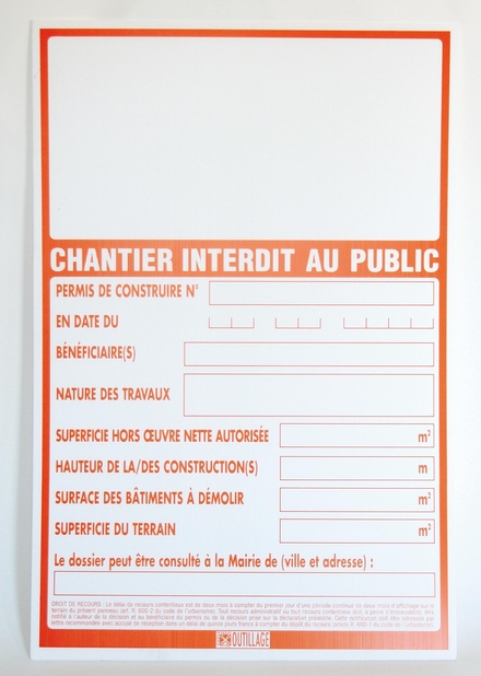 CHANTIER INTERDIT AU PUBLIC 80 X 120 MONDELIN - 802260