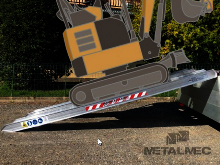 PAIRE DE RAMPES METALMEC 115 x 360 x 2985 2500 Kg AVEC BORDS - MM116BL3630