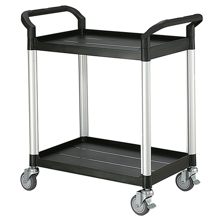 Chariot petit modèle MATADOR 808E, 2 plateaux, noir, 850x480x950mm - 12479